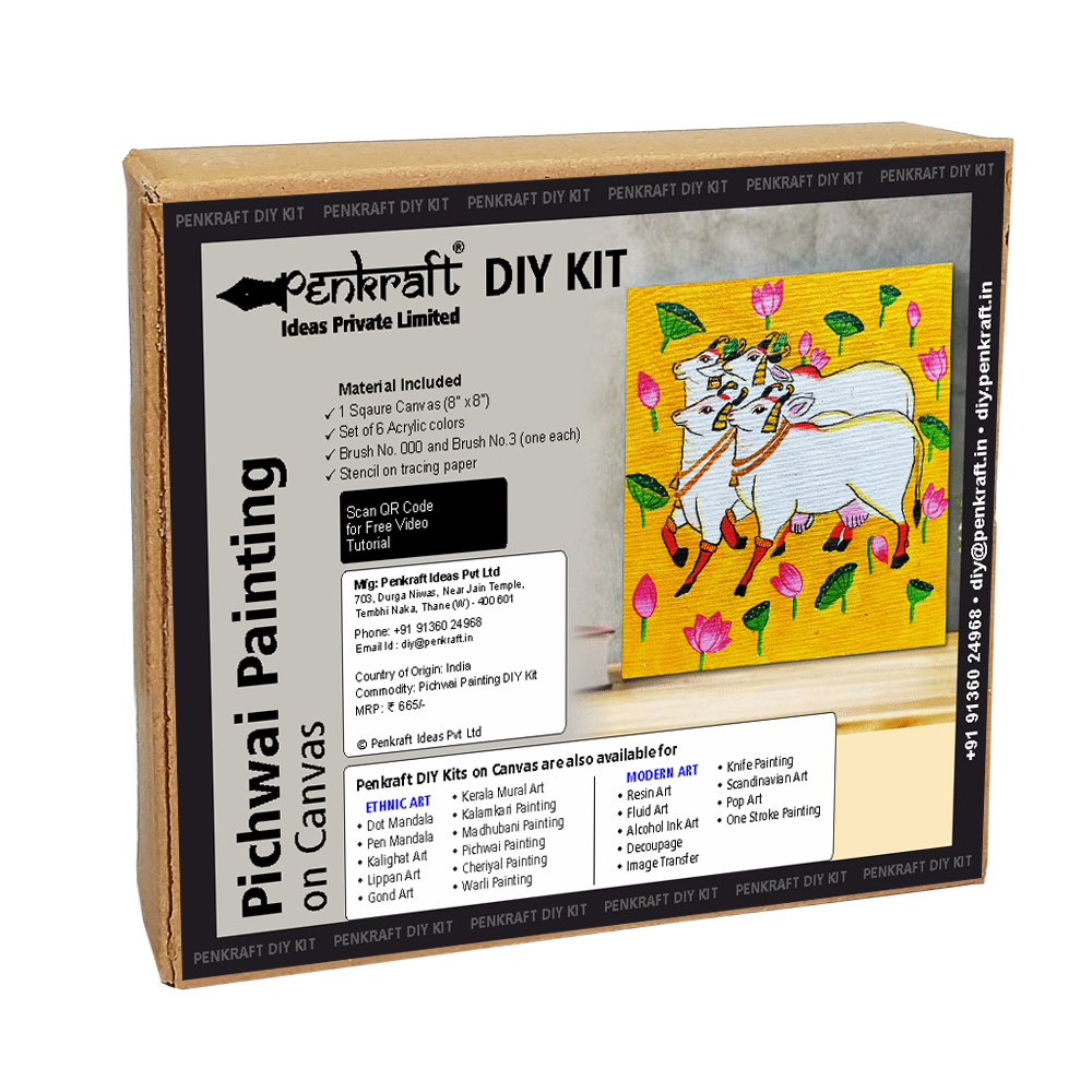 Pichwai Painting on Canvas DIY Kit by Penkraft